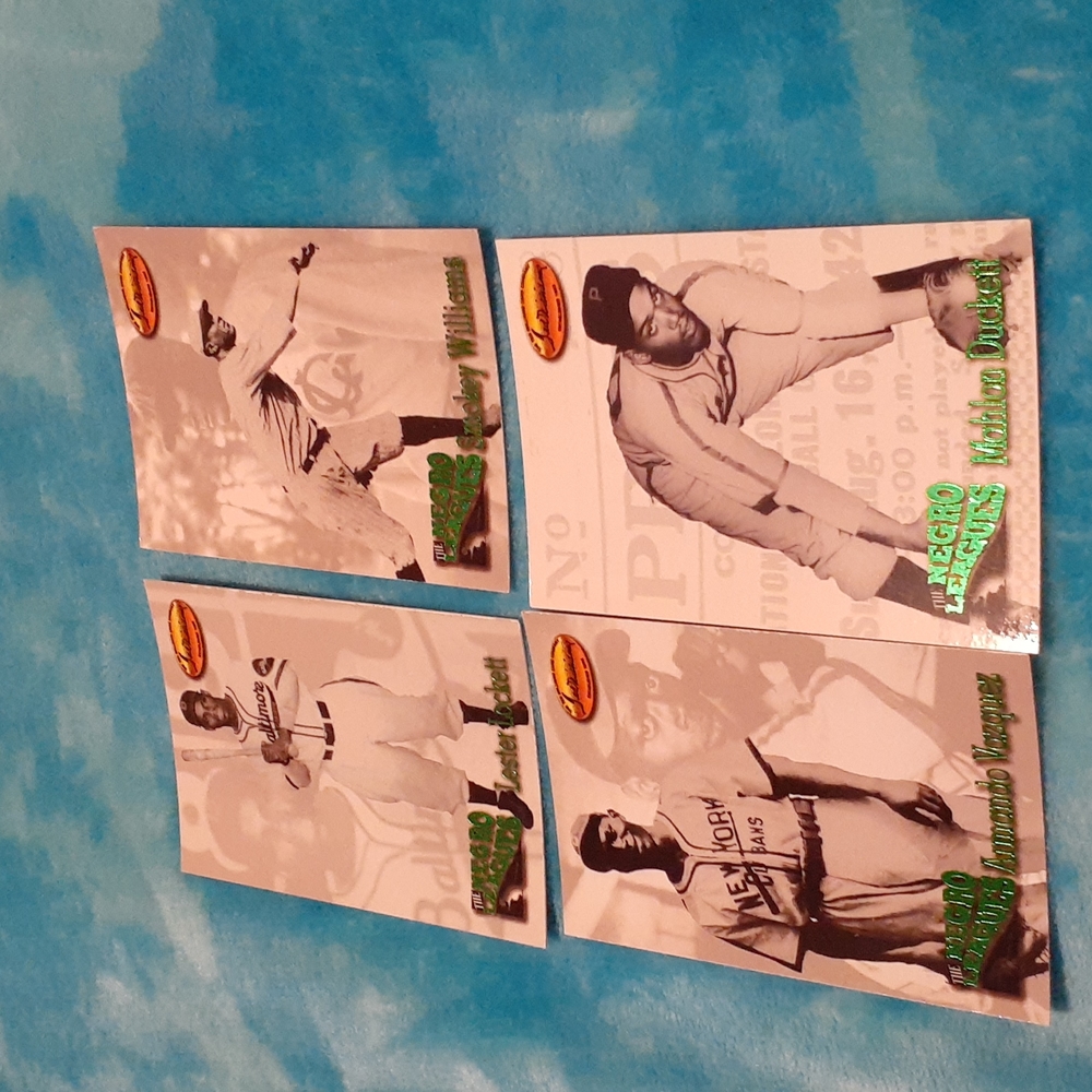 4 Vintage 1993 Ted Williams Negro League Cards Lockett Smokey Duckett Vazquez
